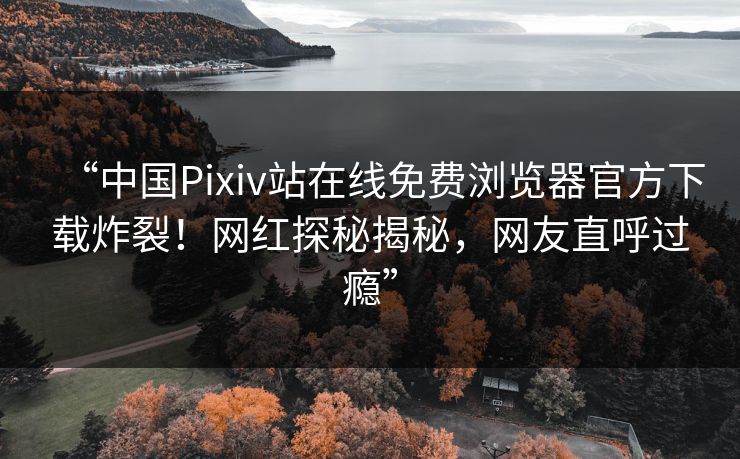 “中国Pixiv站在线免费浏览器官方下载炸裂！网红探秘揭秘，网友直呼过瘾”