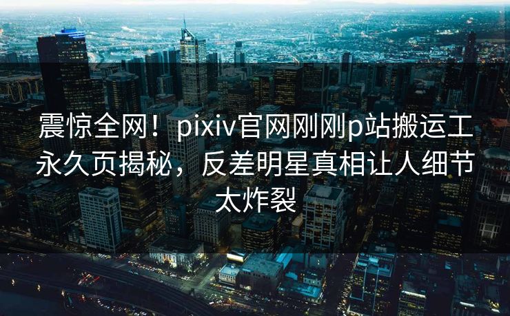 震惊全网！pixiv官网刚刚p站搬运工永久页揭秘，反差明星真相让人细节太炸裂